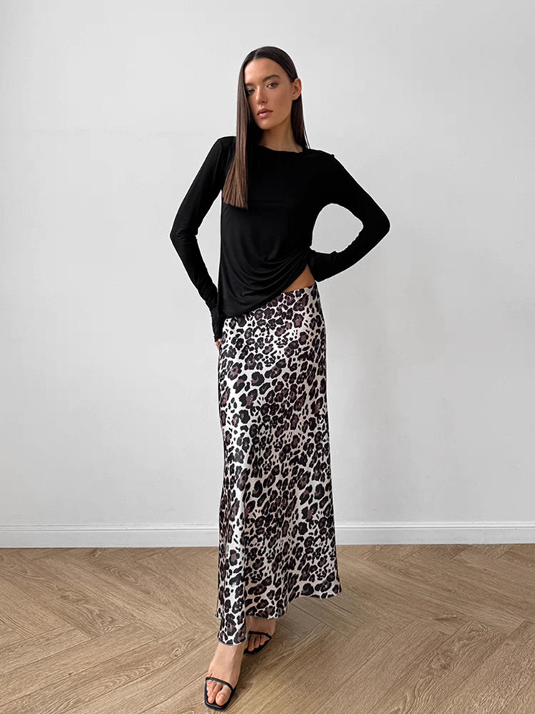 Leopard Print Midi Skirt - Bodycon Style