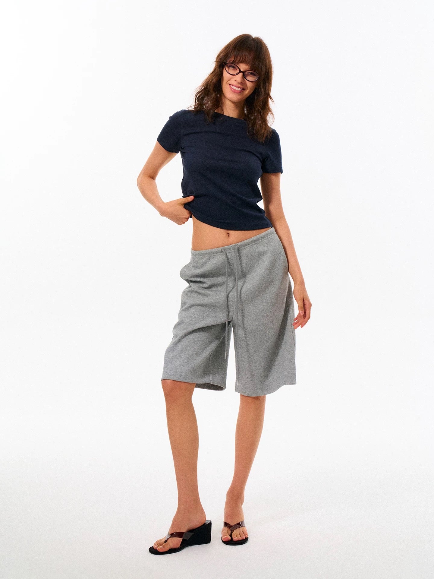 Cotton Relaxed Drawstring Shorts