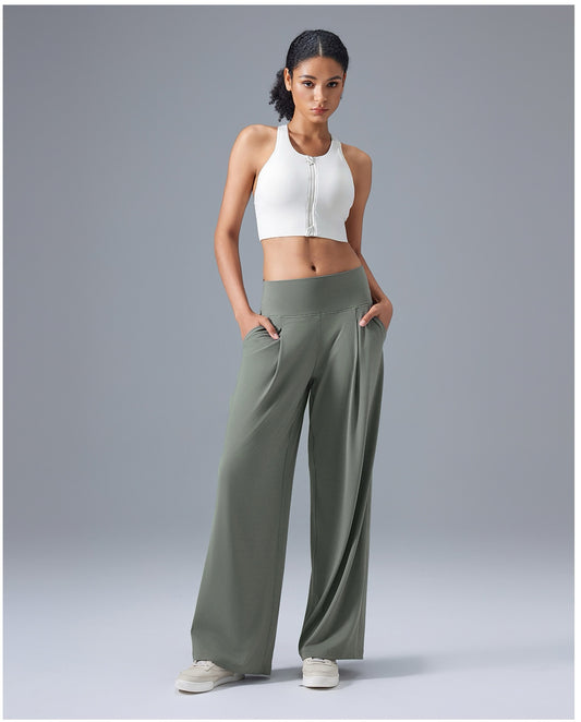 High-Waisted Quick-Drying Breathable Yoga Wide-Leg Pants