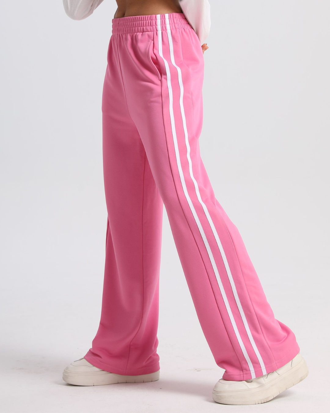 Striped High Waist Wide-leg Straight Sweatpants
