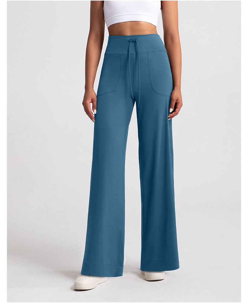 High-Waisted Yoga Pants with Drawcord