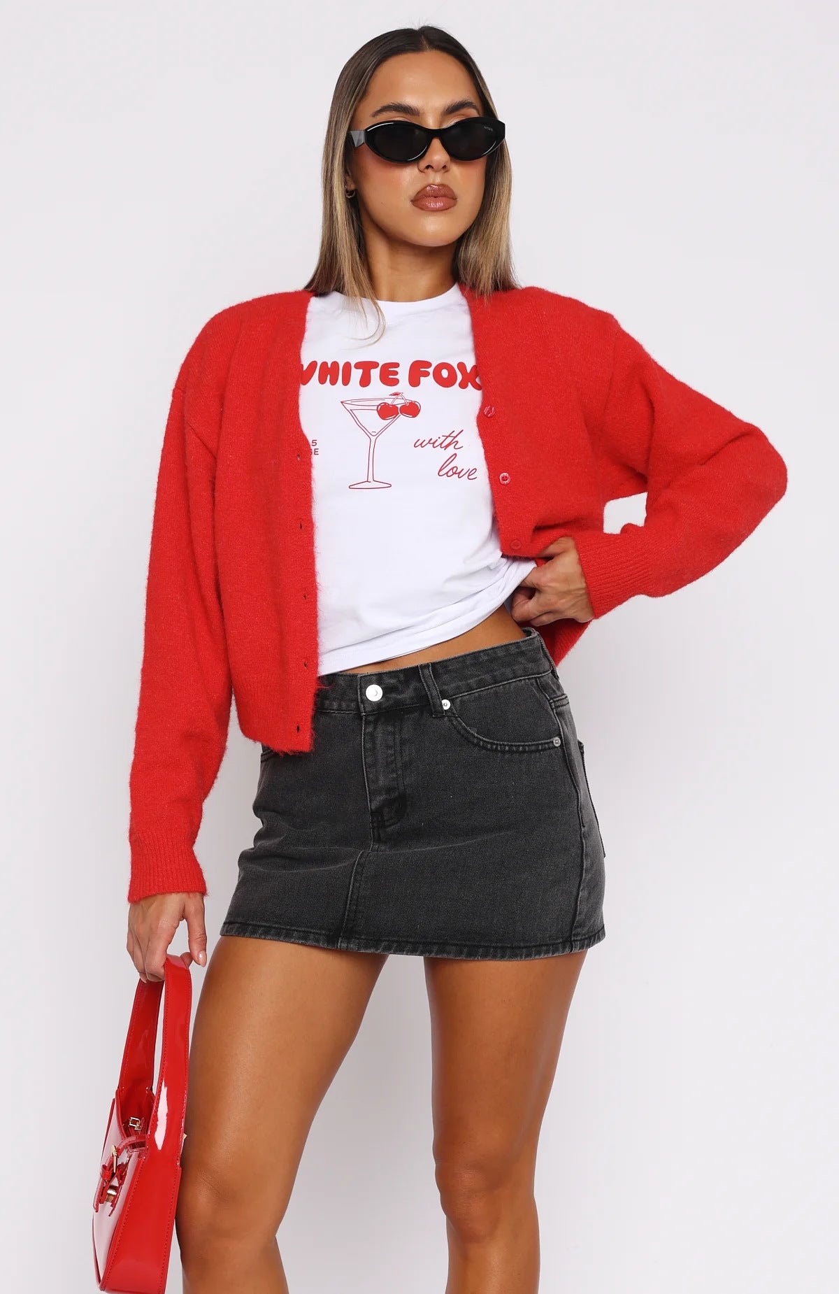 Slim-Fit Stretch Denim Short Skirt