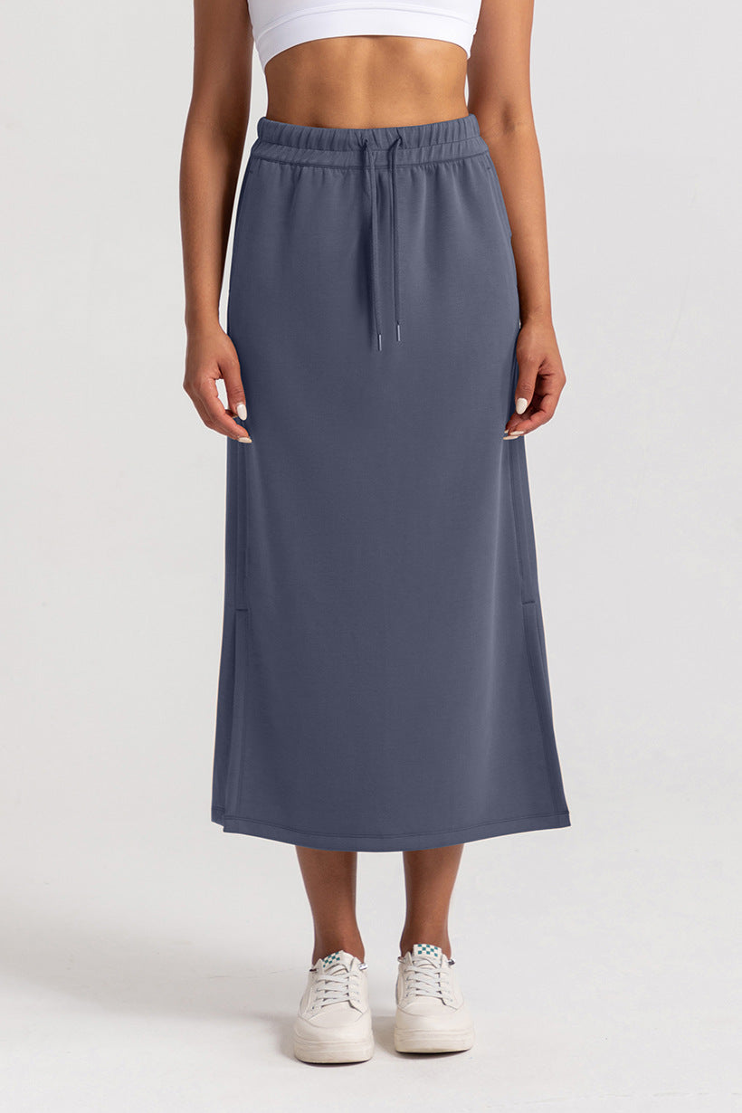 Modal High-Waisted Slit Maxi Skirt – Athletic Elegance