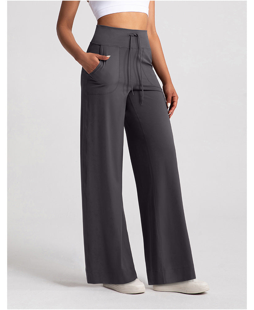 High-Waisted Yoga Pants with Drawcord