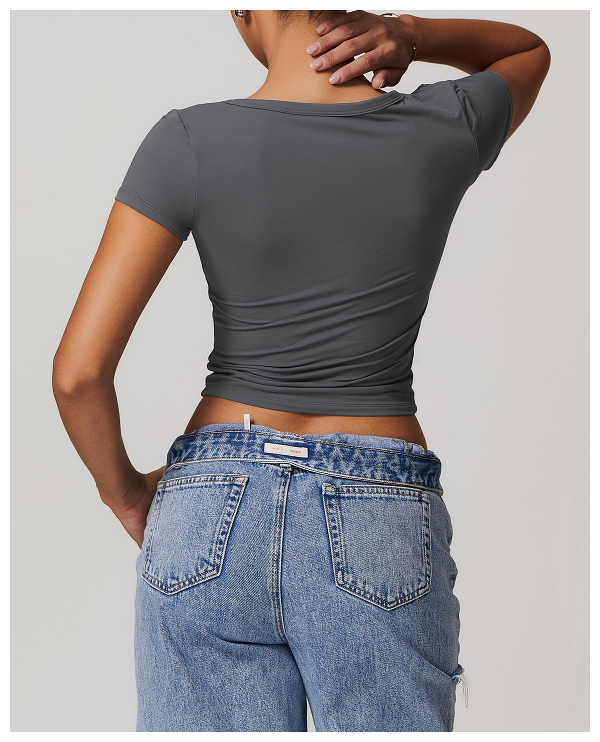 Brushed V-neck Sports T-shirt