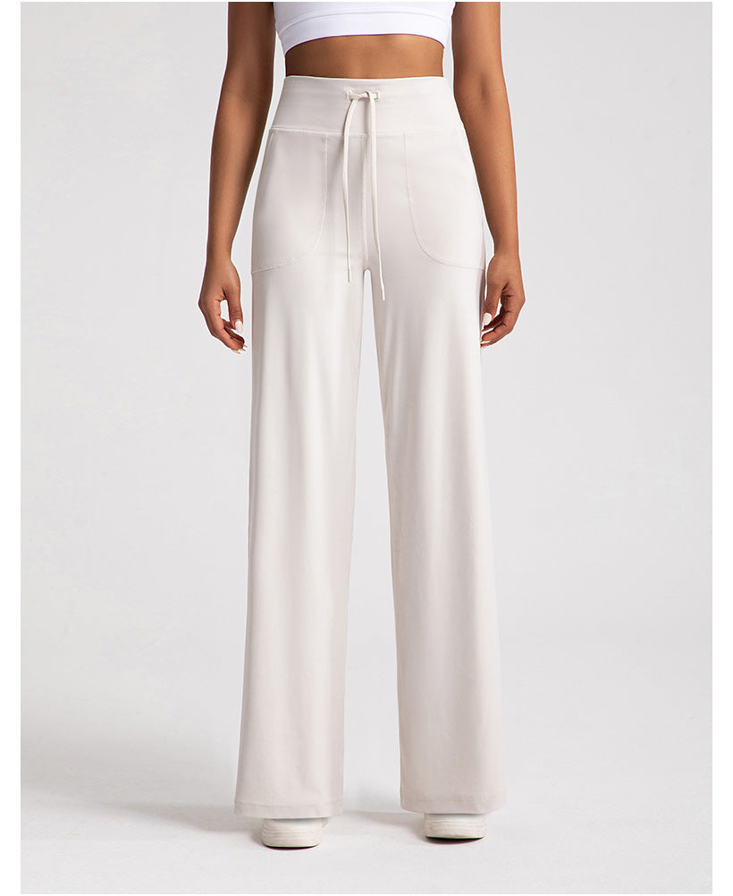 High-Waisted Yoga Pants with Drawcord