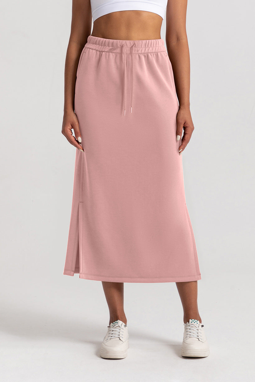 Modal High-Waisted Slit Maxi Skirt – Athletic Elegance