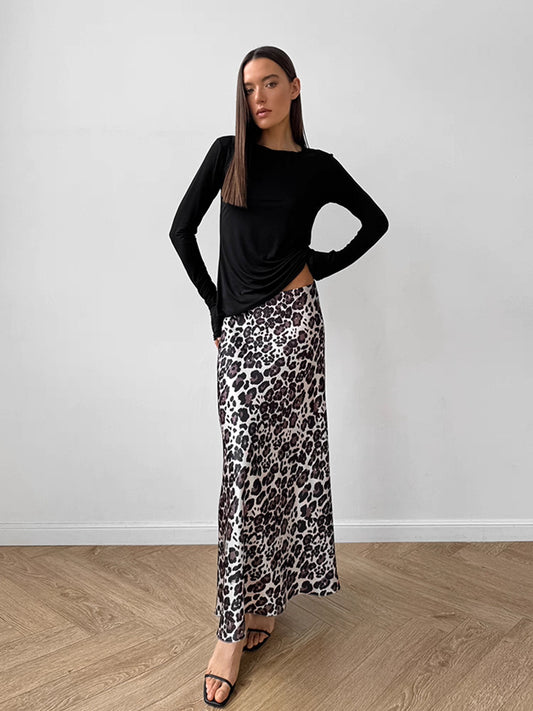 Leopard Print Midi Skirt - Bodycon Style