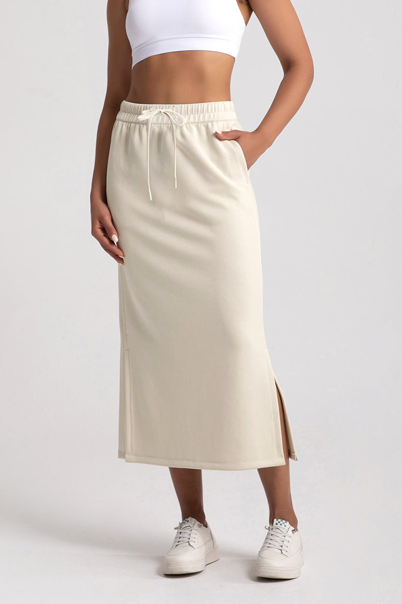 Modal High-Waisted Slit Maxi Skirt – Athletic Elegance