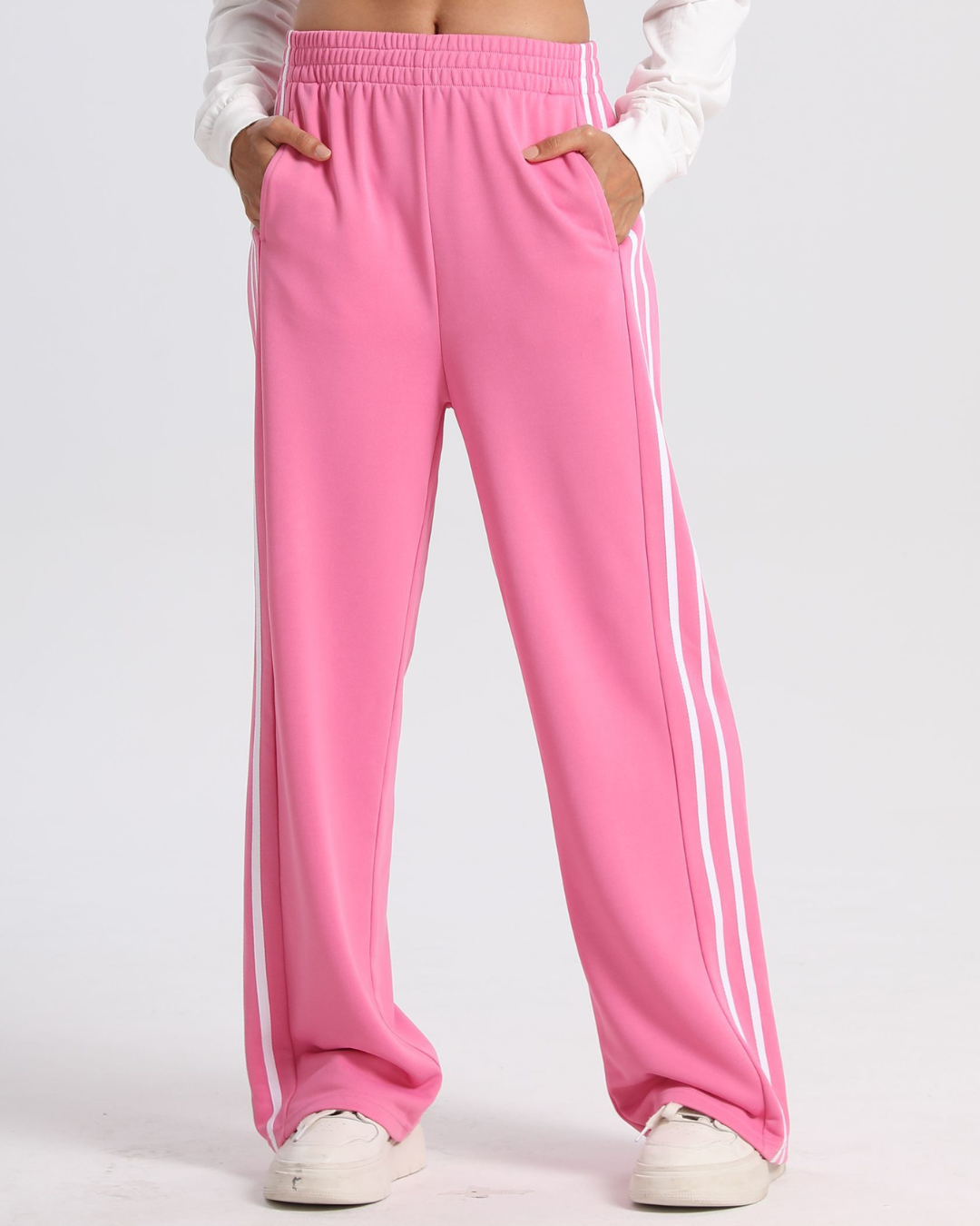 Striped High Waist Wide-leg Straight Sweatpants