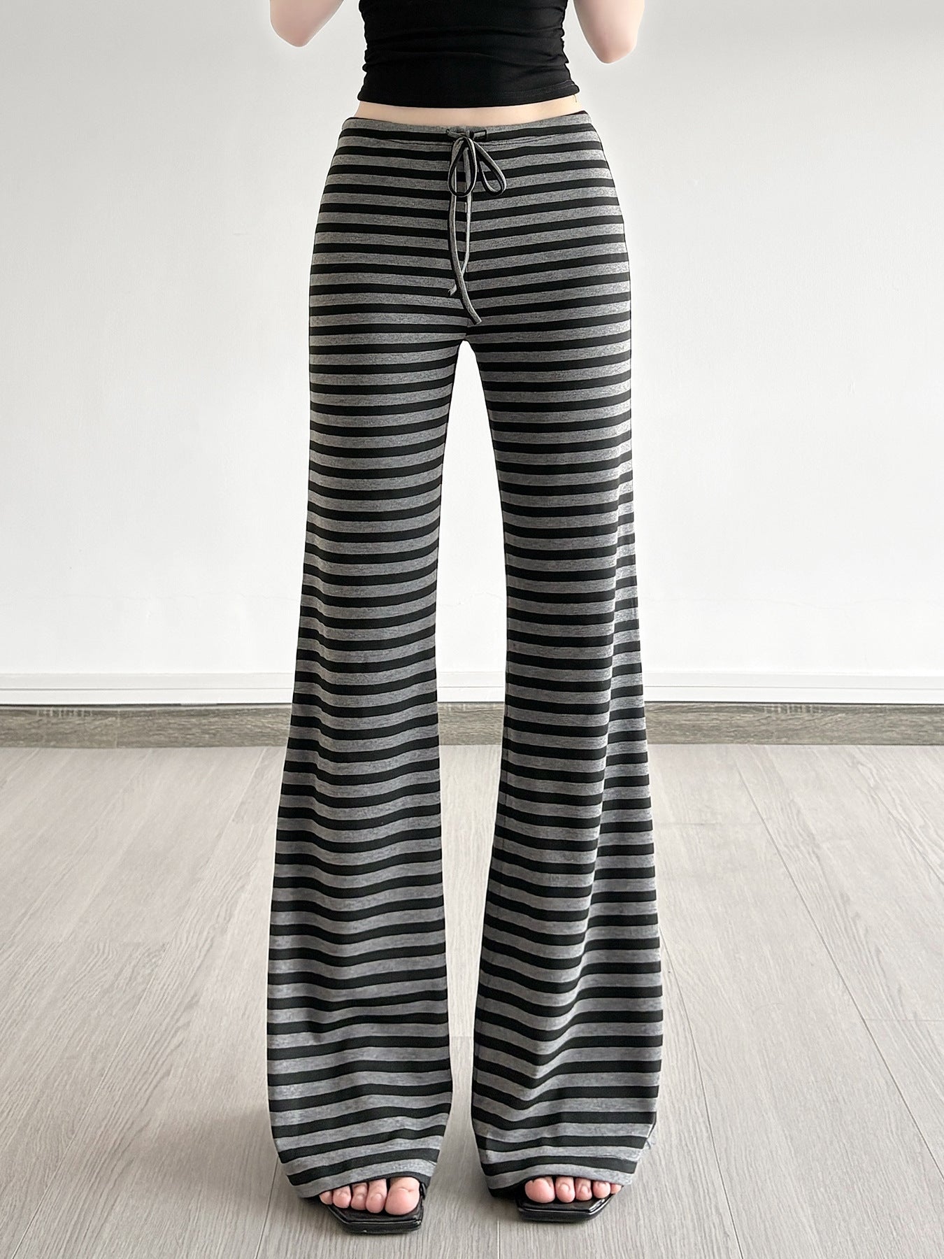 Striped Slim Flared Pants