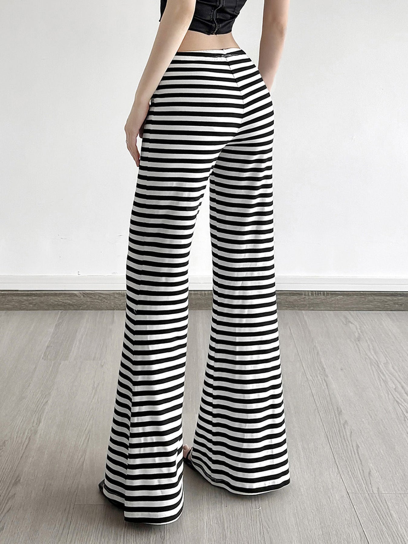 Striped Slim Flared Pants
