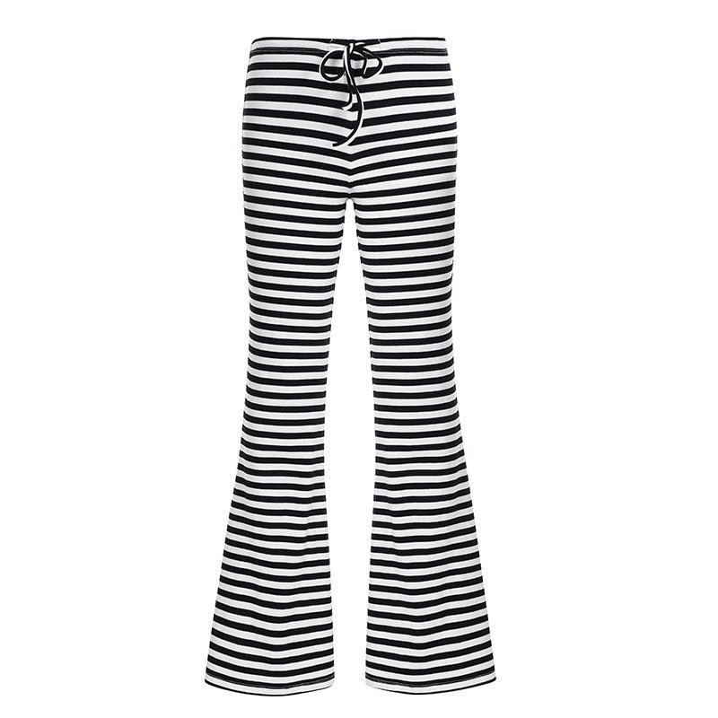 Striped Slim Flared Pants